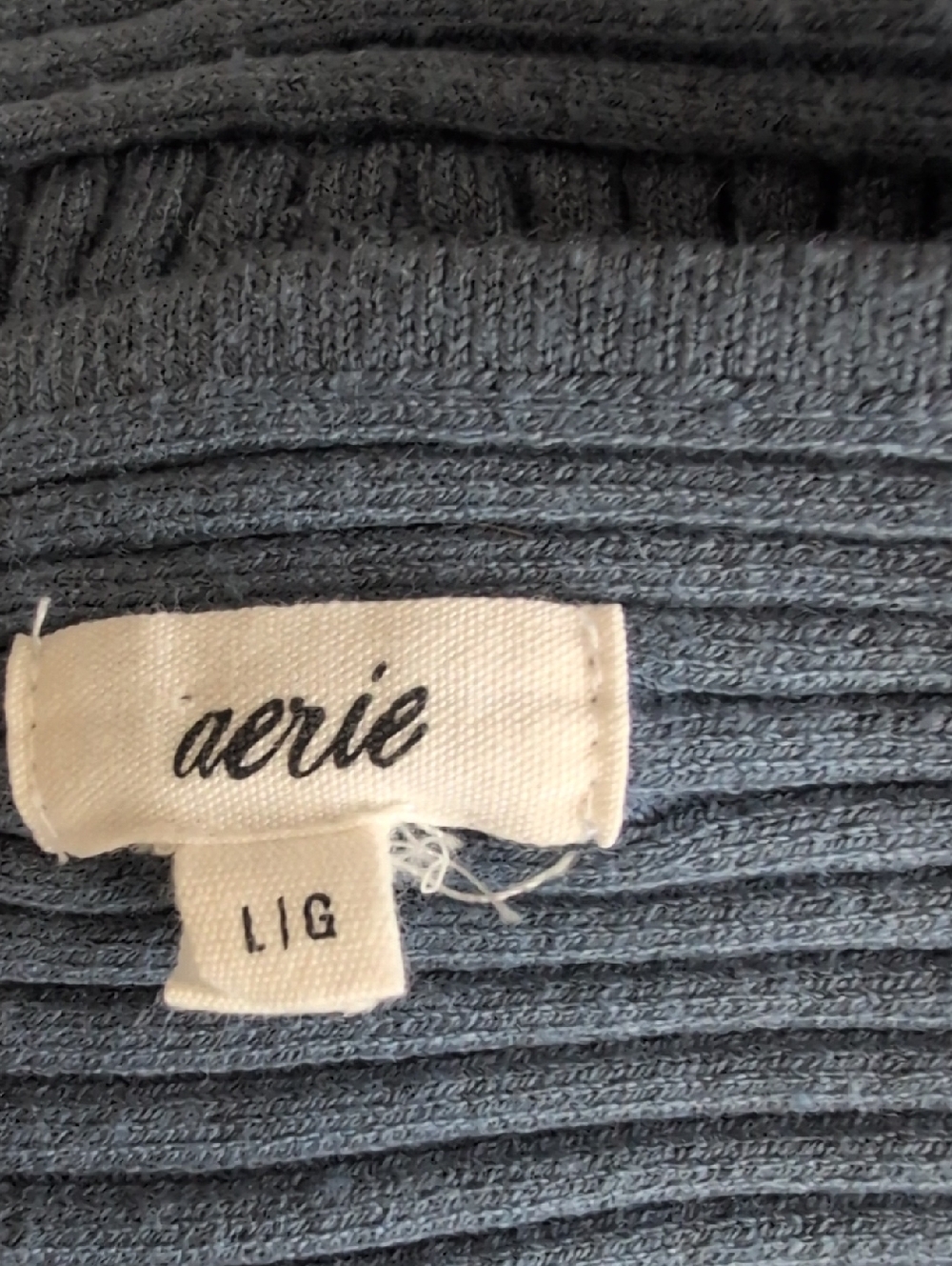 aerie Slate Blue Ribbed Knit Cropped Cami Large - Picture 6 of 10